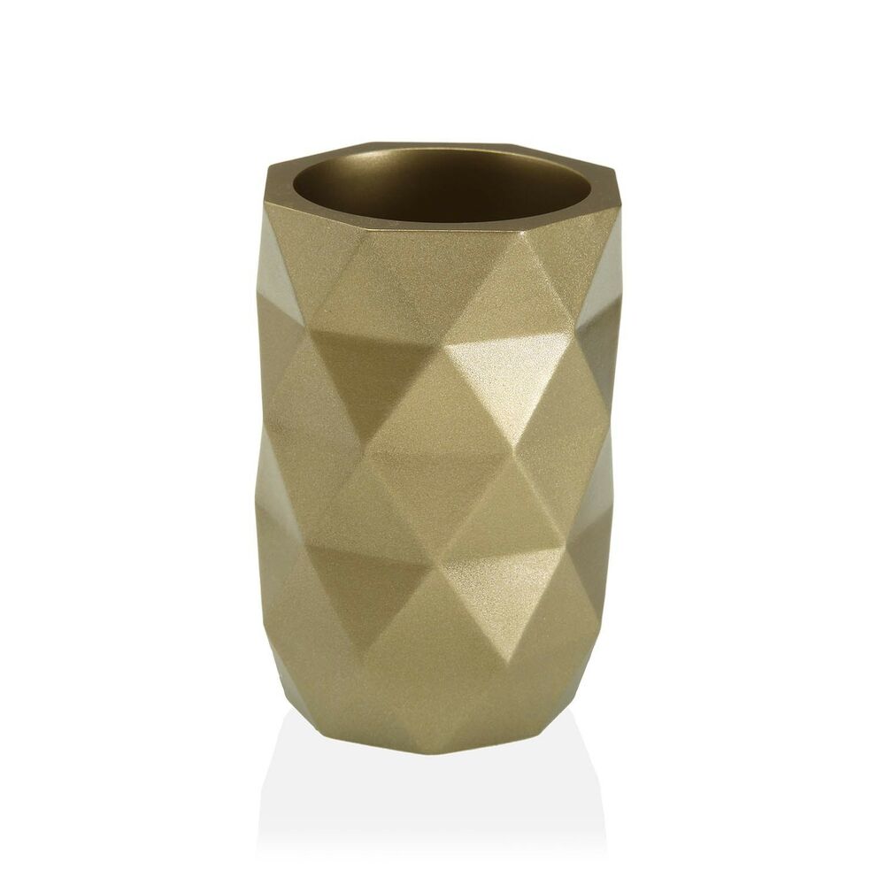 Portaspazzolini da Denti DIAMOND Giallo Resina (7,4 x 10,6 x 7,4 cm)