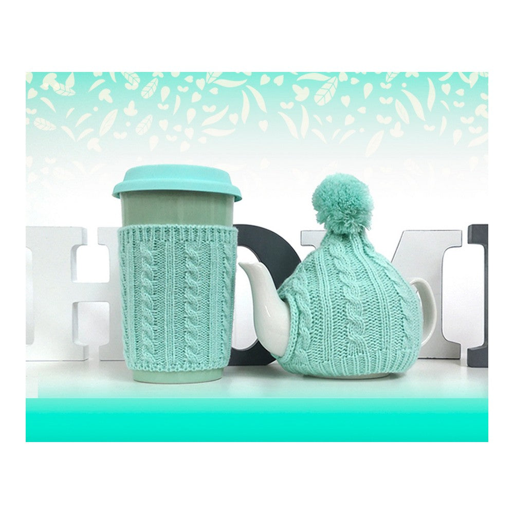 Set 1 Tazza Teiera Azzurro (2 pezzi)
