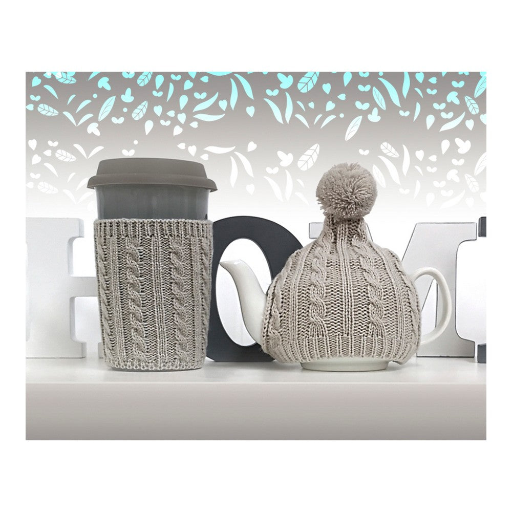Set 1 Tazza Teiera Grigio (2 pezzi)