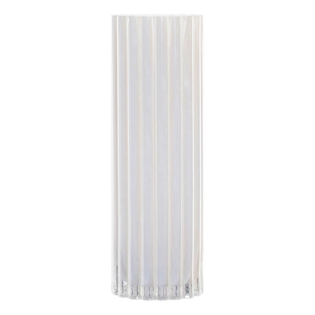 Vaso DKD Home Decor Bianco Vetro (10 x 10 x 30 cm)