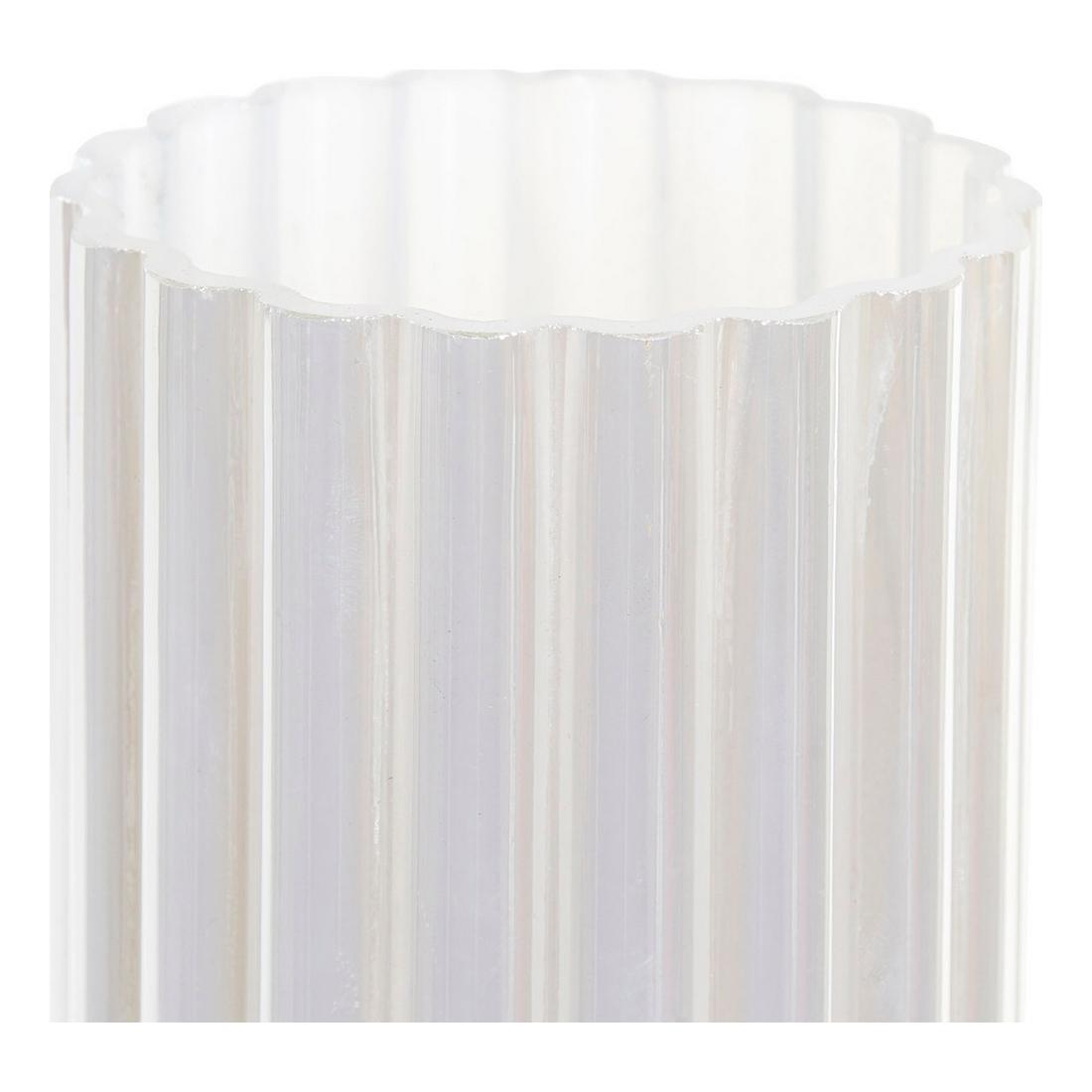 Vaso DKD Home Decor Bianco Vetro (10 x 10 x 30 cm)