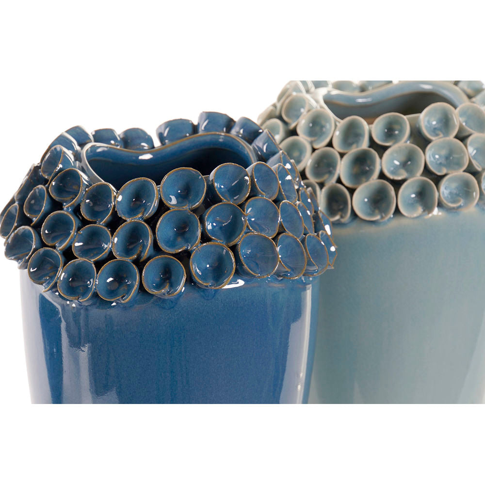Vaso DKD Home Decor Gres Mediterraneo (2 pezzi) (16 x 16 x 26 cm)