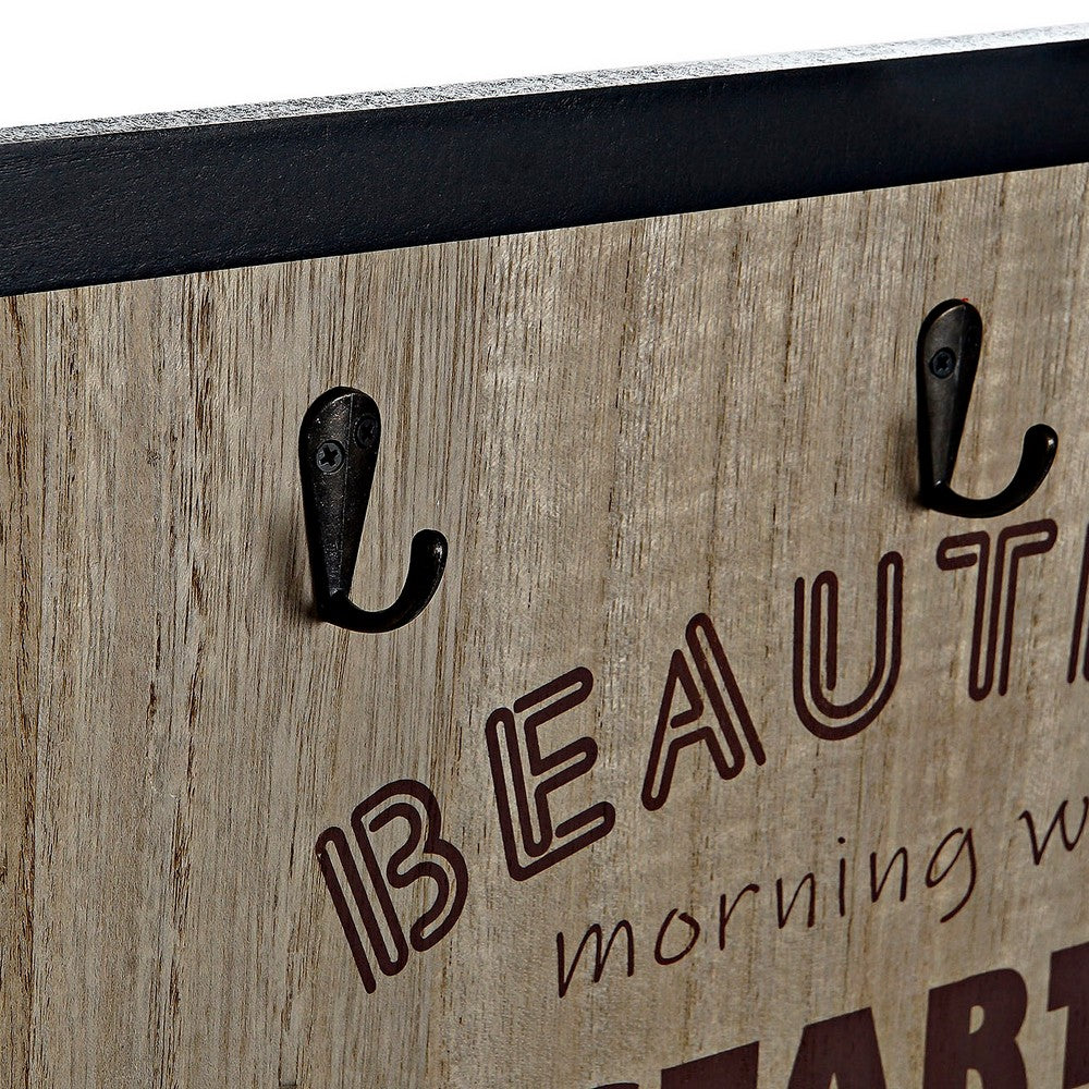 Appendiabiti da parete DKD Home Decor Legno Resina Vintage Legno MDF (41 x 3 x 41 cm)