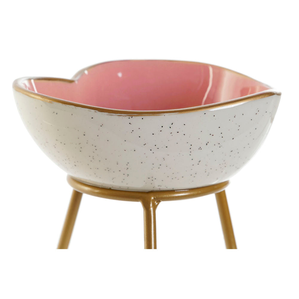 Svuotatasche DKD Home Decor Porcellana Rosa Metallo Turchese (13 cm) (2 pezzi) (13 x 13 x 10 cm)