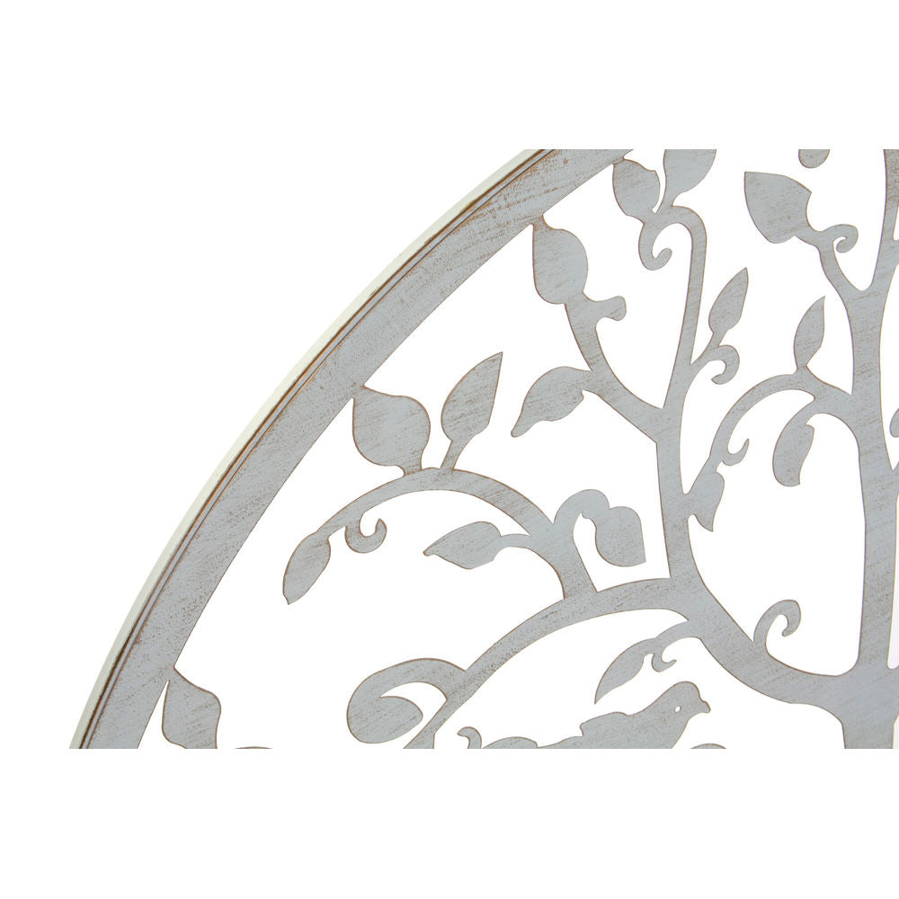 Decorazione da Parete DKD Home Decor Bianco Metallo Albero (2 pezzi) (99 x 1 x 99 cm)