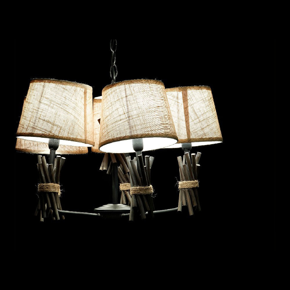 Lampadario DKD Home Decor Poliestere Metallo (55 x 55 x 100 cm)