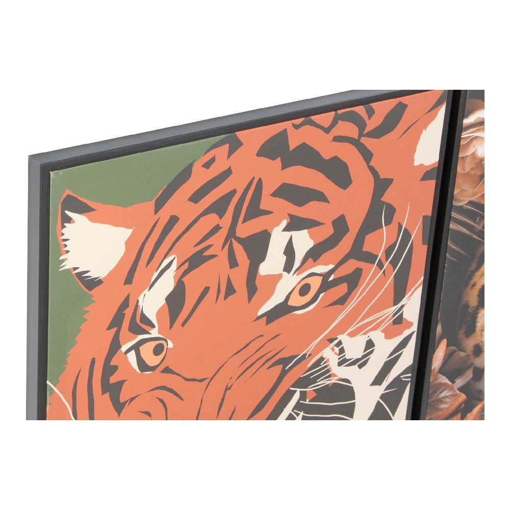 Quadro DKD Home Decor S3013690 Tela Tigre (52 x 2.7 x 72 cm) (2 pezzi)