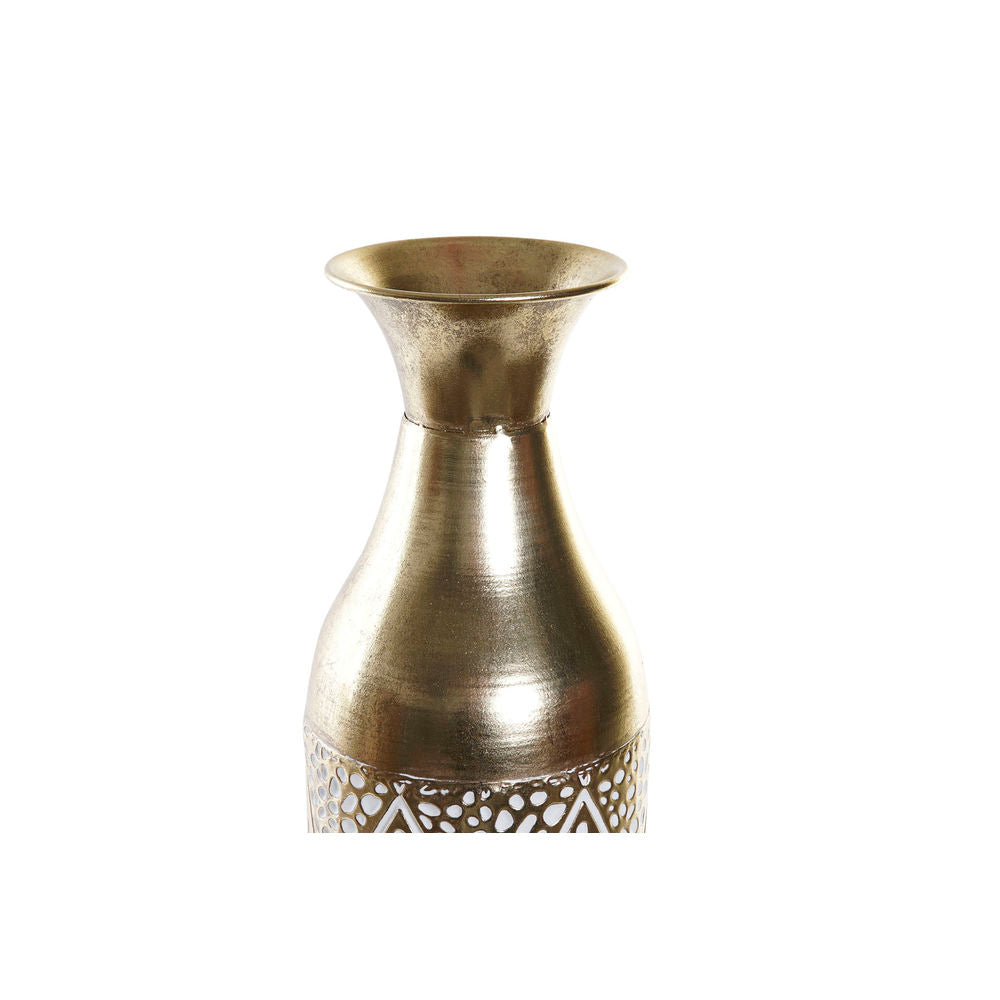 Vaso DKD Home Decor Metallo Bianco Indiano (14.5 x 14.5 x 76.5 cm)