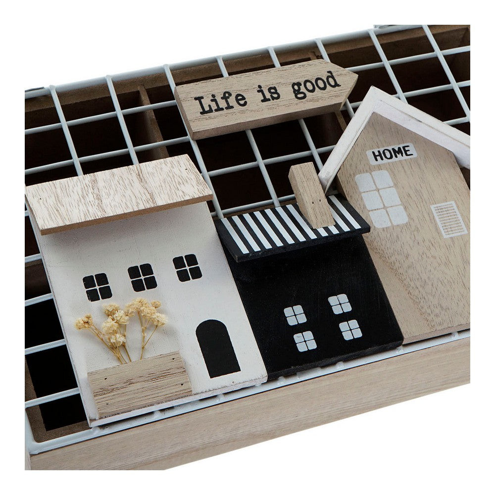 Scatola per Infusioni DKD Home Decor Life is Good Metallo Legno (26 x 17 x 8 cm)