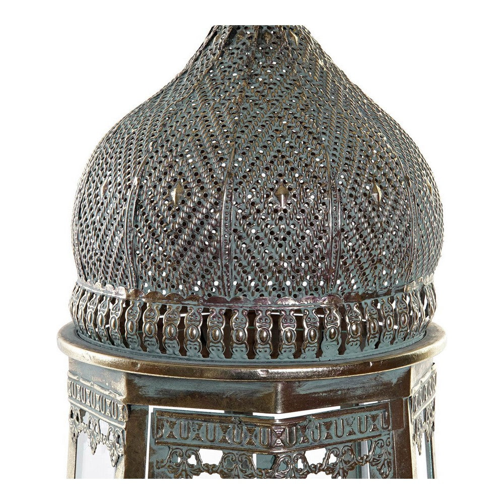 Lanterna DKD Home Decor Metallo Vetro Dorato (25 x 25 x 71 cm)