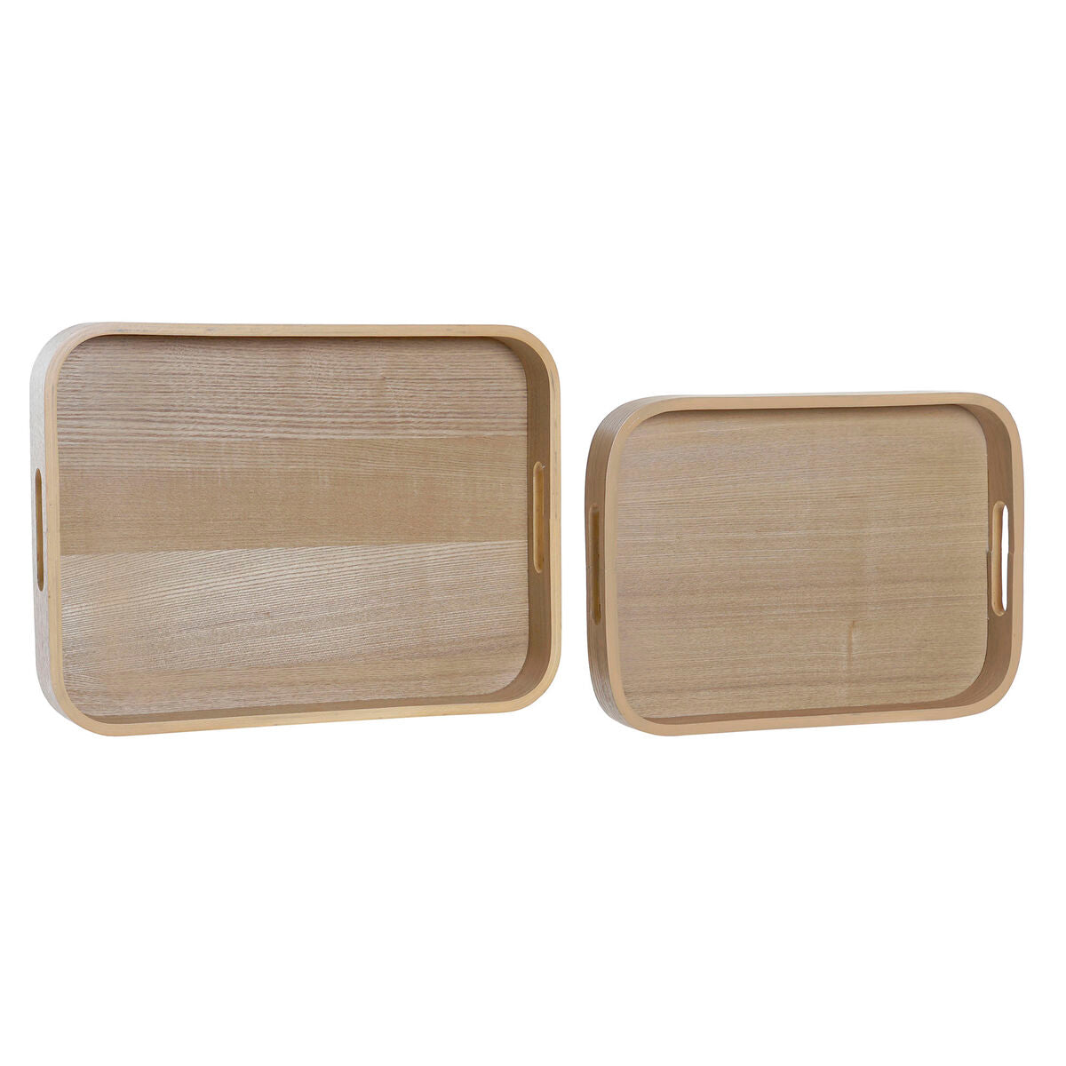 Vassoio per aperitivi DKD Home Decor Legno Naturale Scandinavo (40 x 30 x 5,5 cm) (2 Pezzi)