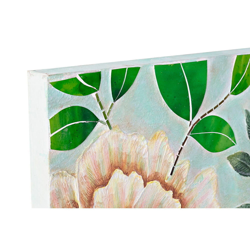 Tela DKD Home Decor Vetro Fiori Tela (80 x 4 x 120 cm)