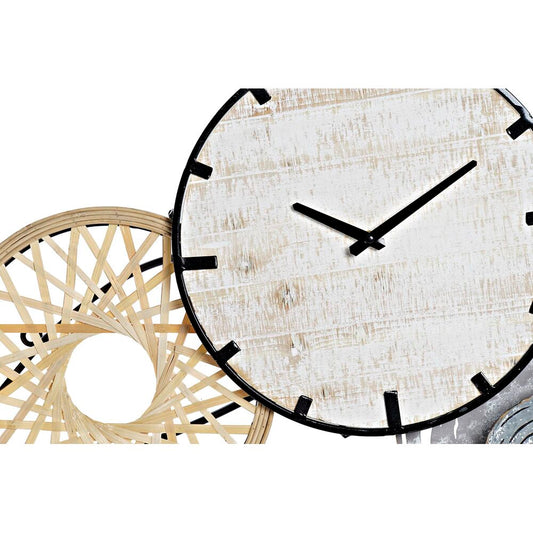 Orologio da Parete DKD Home Decor Grigio Metallo Cerchi Legno MDF (99 x 7.6 x 54.3 cm)