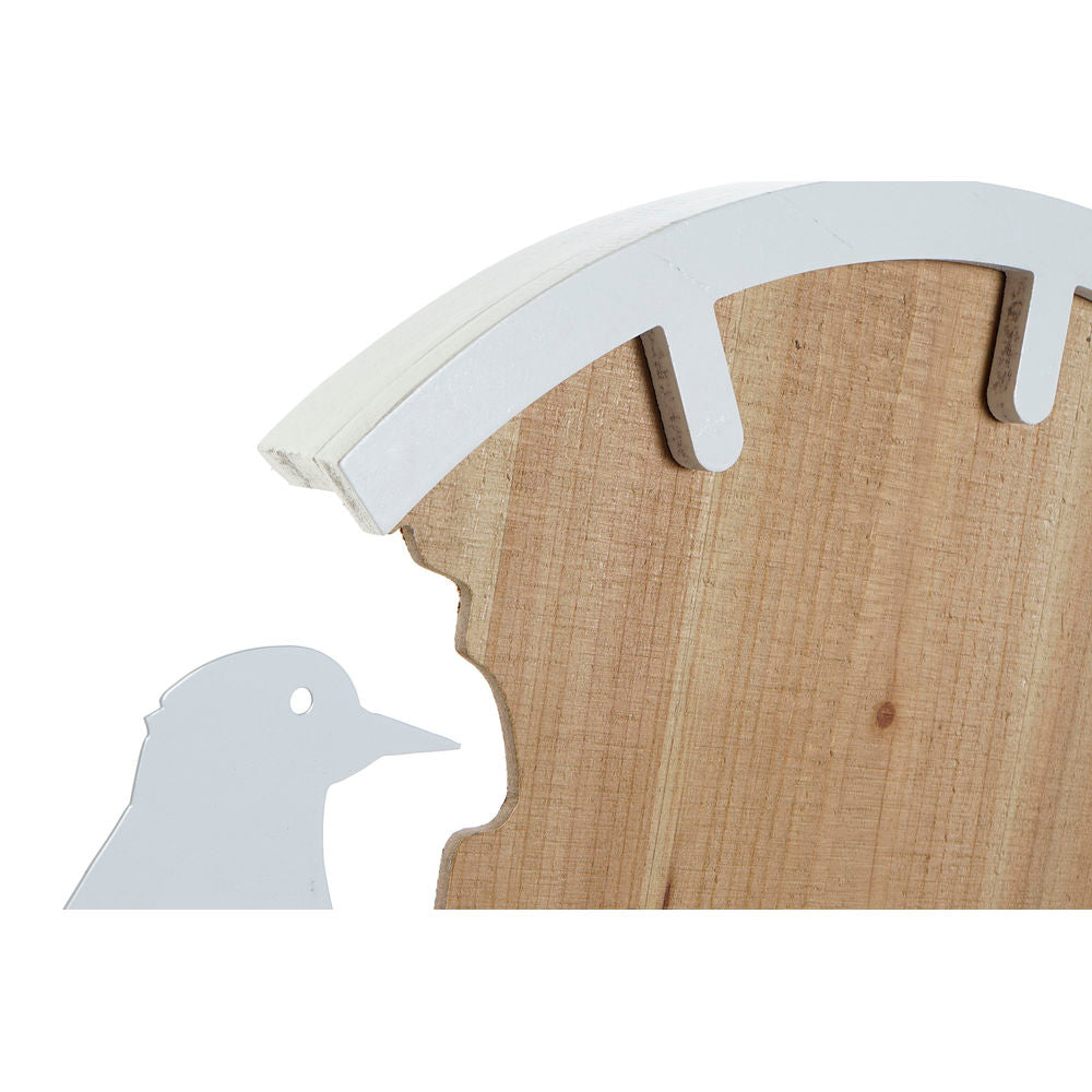 Orologio da Parete DKD Home Decor Nero Bianco Ferro Uccello Legno MDF (50 x 3.5 x 50 cm) (2 pezzi)