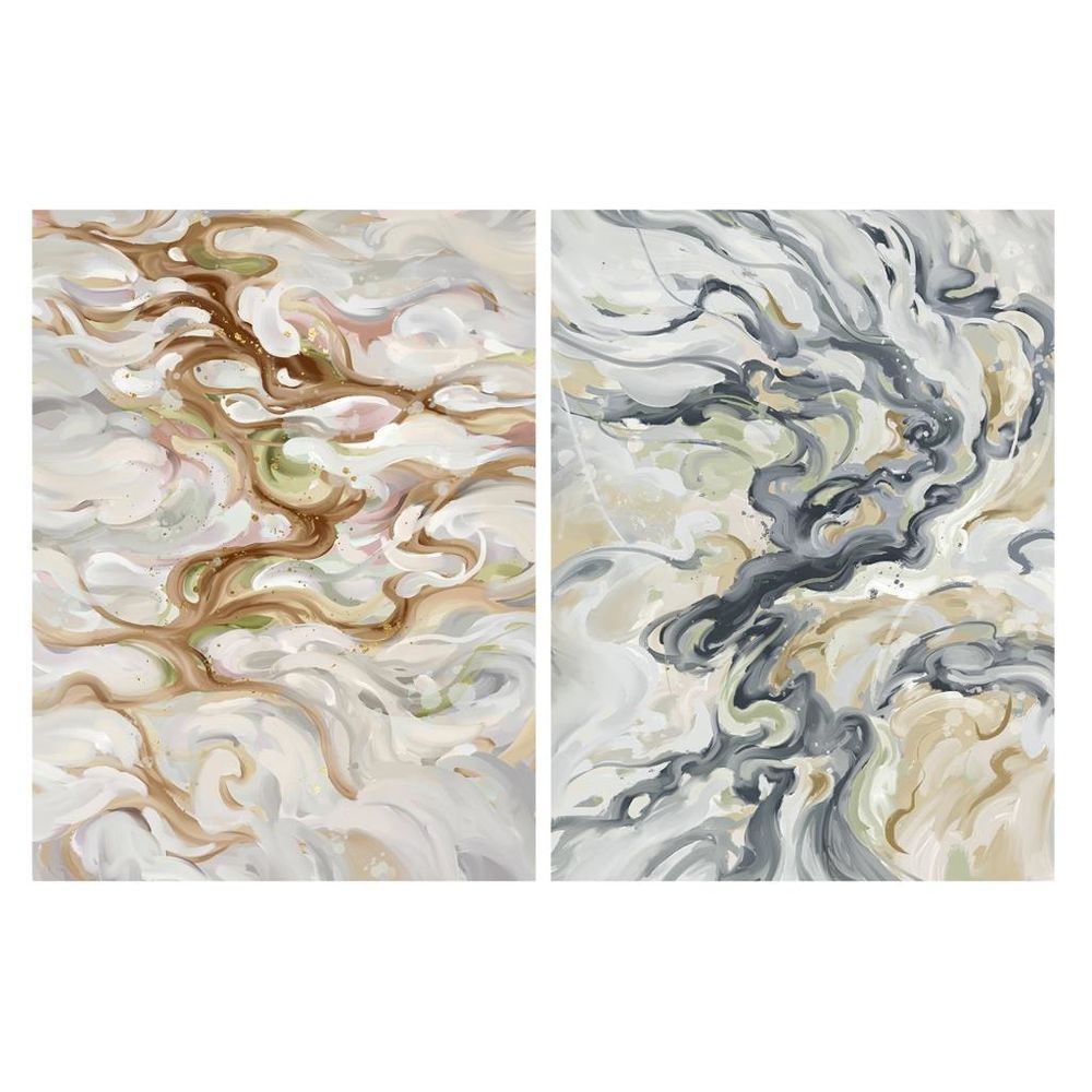 Quadro DKD Home Decor Abstract (2 pezzi) (90 x 3 x 120 cm)