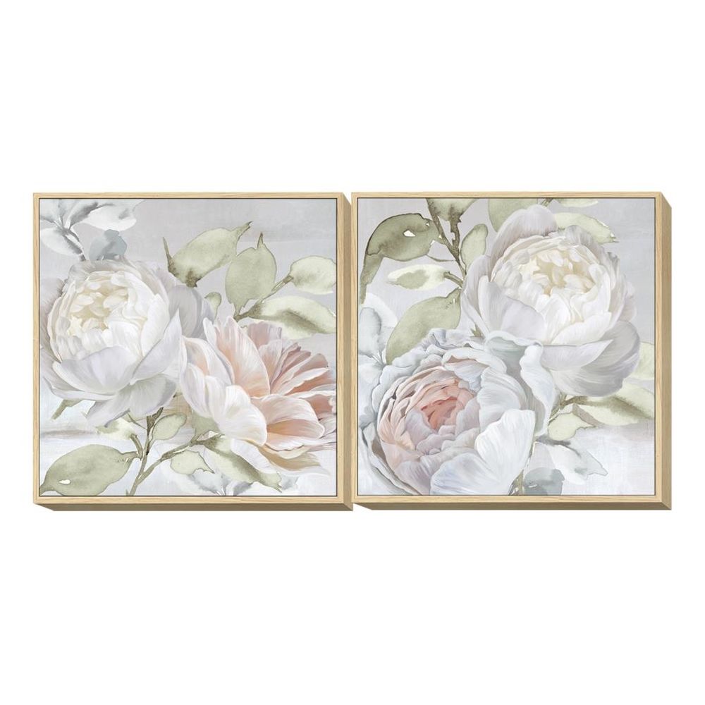 Quadro DKD Home Decor Fiori (80 x 4 x 80 cm) (2 pezzi)