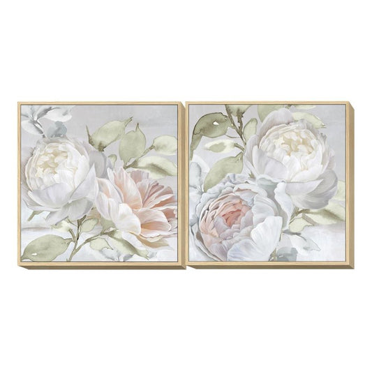 Quadro DKD Home Decor Fiori (80 x 4 x 80 cm) (2 pezzi)