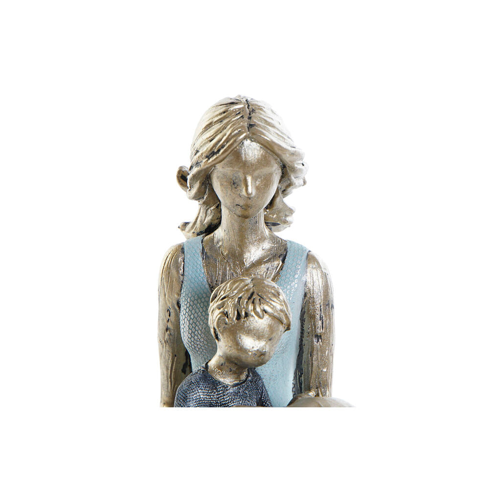 Statua Decorativa DKD Home Decor Donna Azzurro Dorato Resina Moderno (15 x 9,5 x 18 cm)