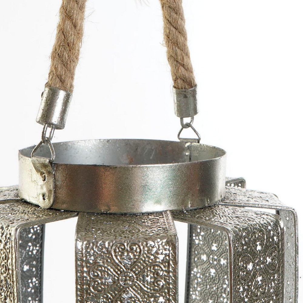 Candelabro DKD Home Decor Argentato Metallo Corda (21 x 21 x 22 cm)