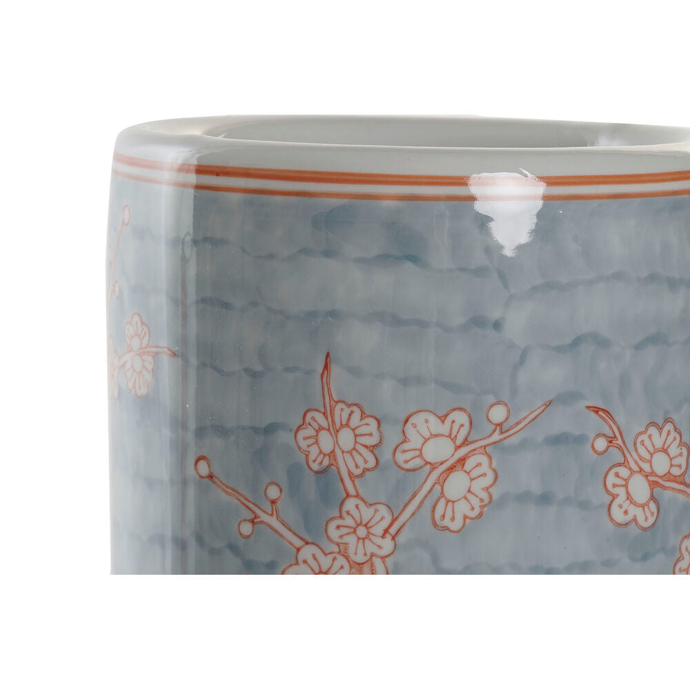 Portaombrelli DKD Home Decor Porcellana Azzurro Arancio Bianco (21 cm) (20 x 20 x 46 cm)