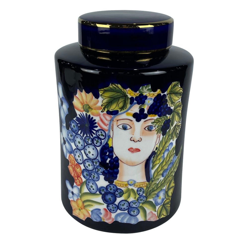 Vaso DKD Home Decor S3020488 Viso Porcellana Nero Shabby Chic (21 cm) (21 x 21 x 31 cm)