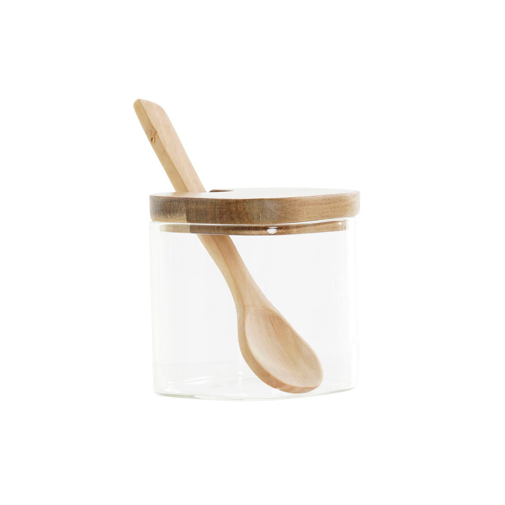 Set di 3 Barattoli DKD Home Decor Bambù Vetro Borosilicato (20.5 x 8 x 1.5 cm) (3 pcs) (150 ml)