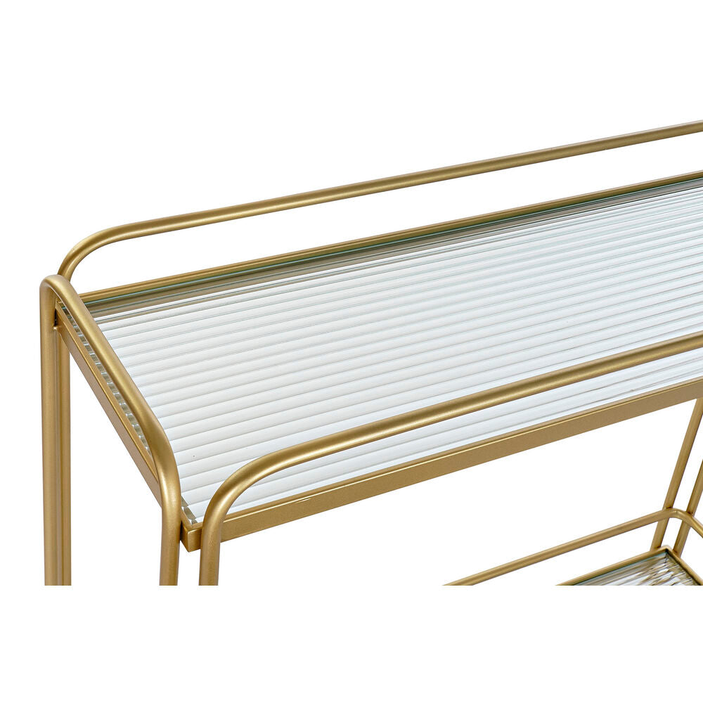 Carrello da Portata DKD Home Decor Cristallo Dorato Metallo (80 x 28 x 81 cm)