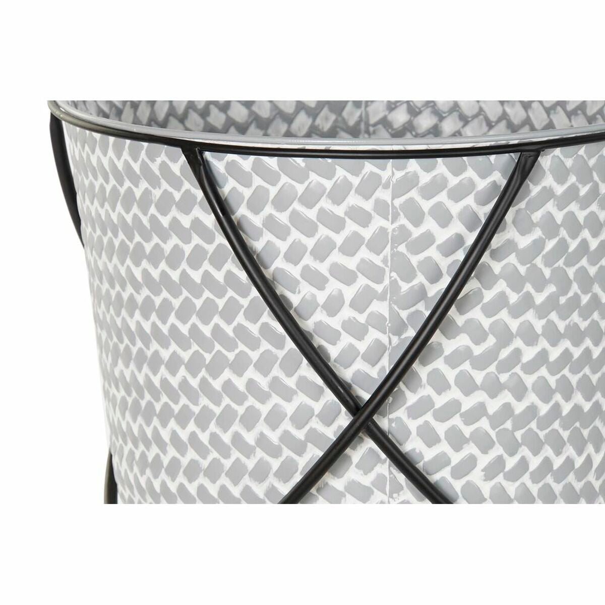 Set di Vasi DKD Home Decor Nero Grigio Metallo Ferro (37 x 37 x 82 cm)