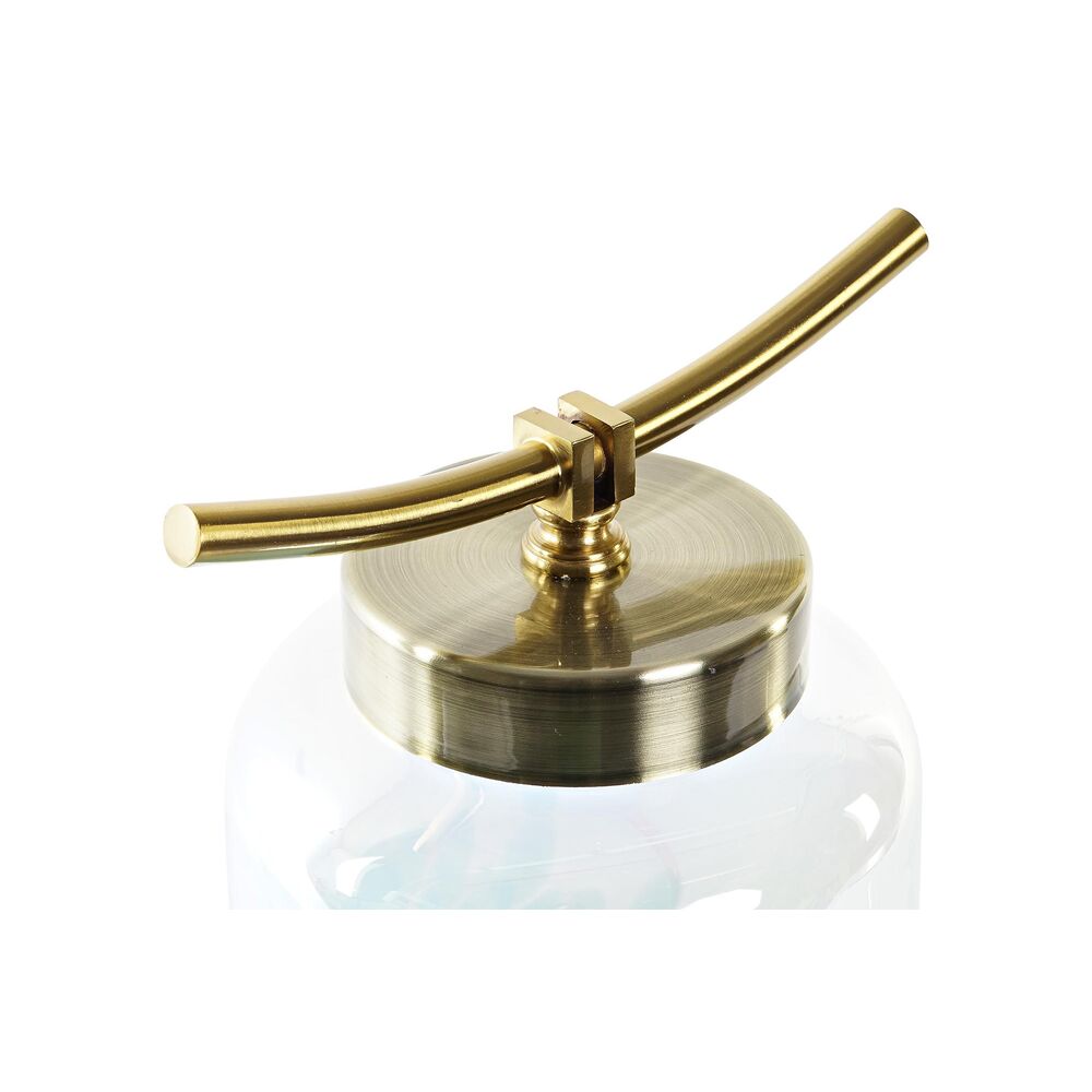 Vaso DKD Home Decor Cristallo Azzurro Dorato Metallo Mediterraneo (19 x 15 x 33 cm) (Ø 14 cm)