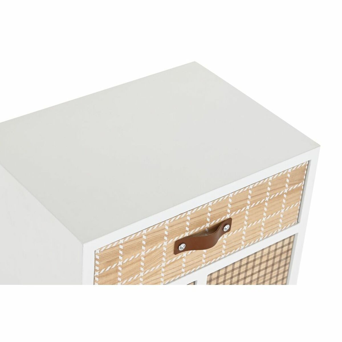 Comodino DKD Home Decor Naturale Bianco Caucciù Rosso Granato Legno di paulownia 40 x 30 x 48 cm