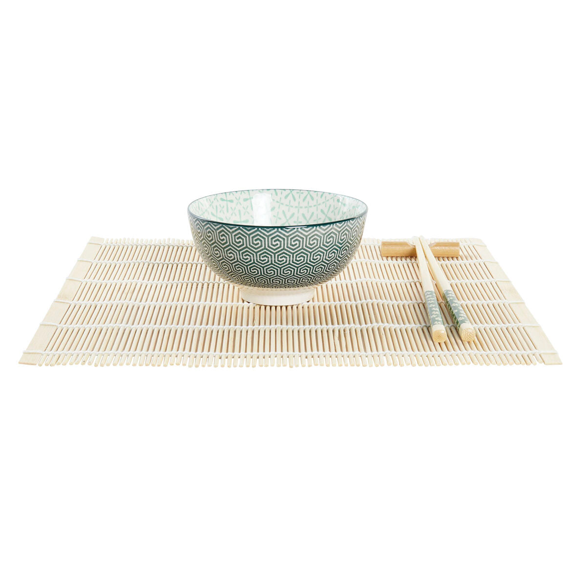 Set per Sushi DKD Home Decor Verde Bambù Gres (14,5 x 14,5 x 31 cm)