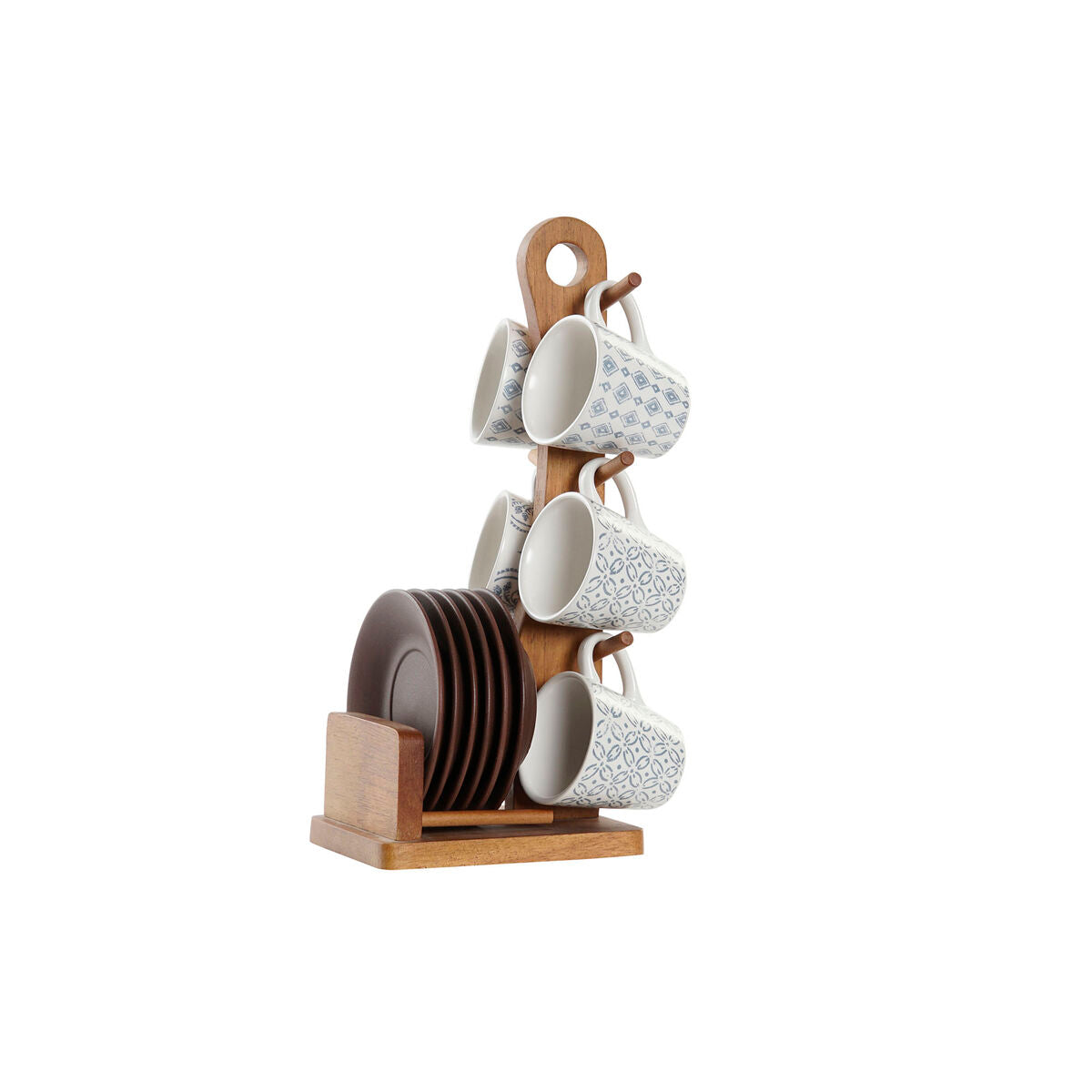 Set di Tazze da Caffè DKD Home Decor Azzurro Marrone Gres (90 ml)