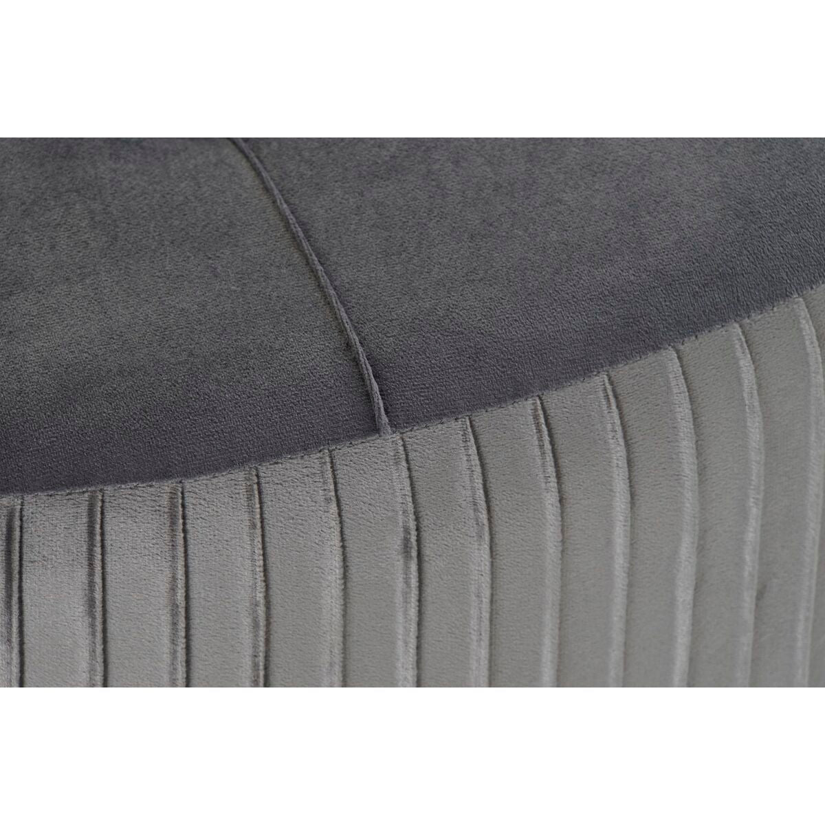 Poggiapiedi DKD Home Decor 80 x 80 x 38 cm Scandi Grigio Legno Velluto Grigio scuro Velvet