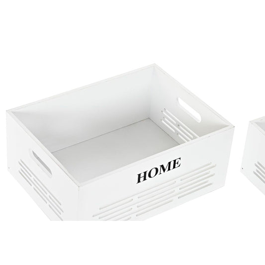 Set di Cesti DKD Home Decor Bianco Poliestere MDF (40 x 30 x 56 cm) (5 Pezzi)