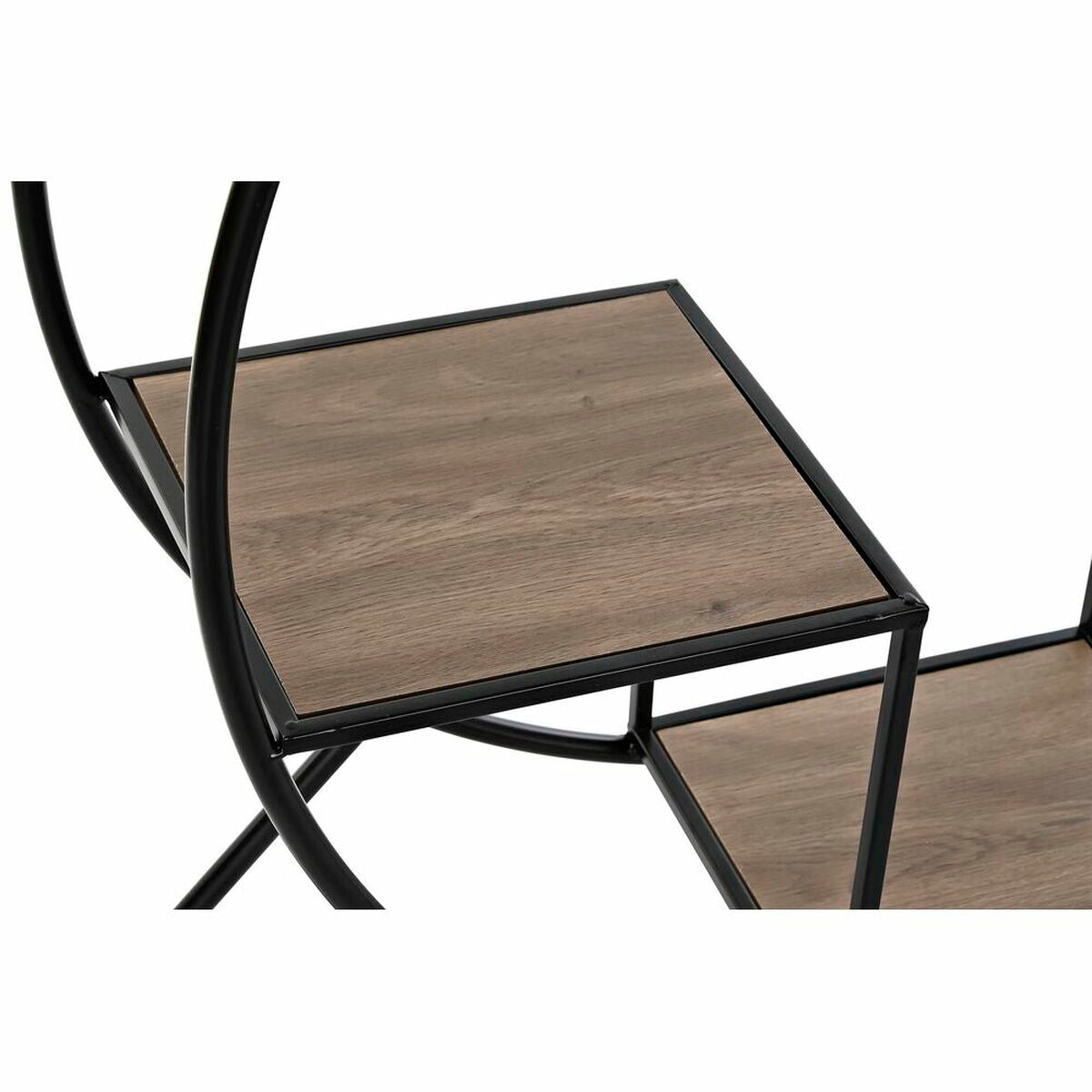 Scaffale DKD Home Decor Abete Nero Metallo Grigio chiaro 4 Mensole (90 x 30 x 100 cm)