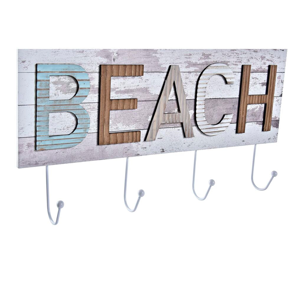 Appendiabiti da parete DKD Home Decor Metallo Legno Spiaggia Marinaio (45 x 5 x 23 cm) (2 Unità)