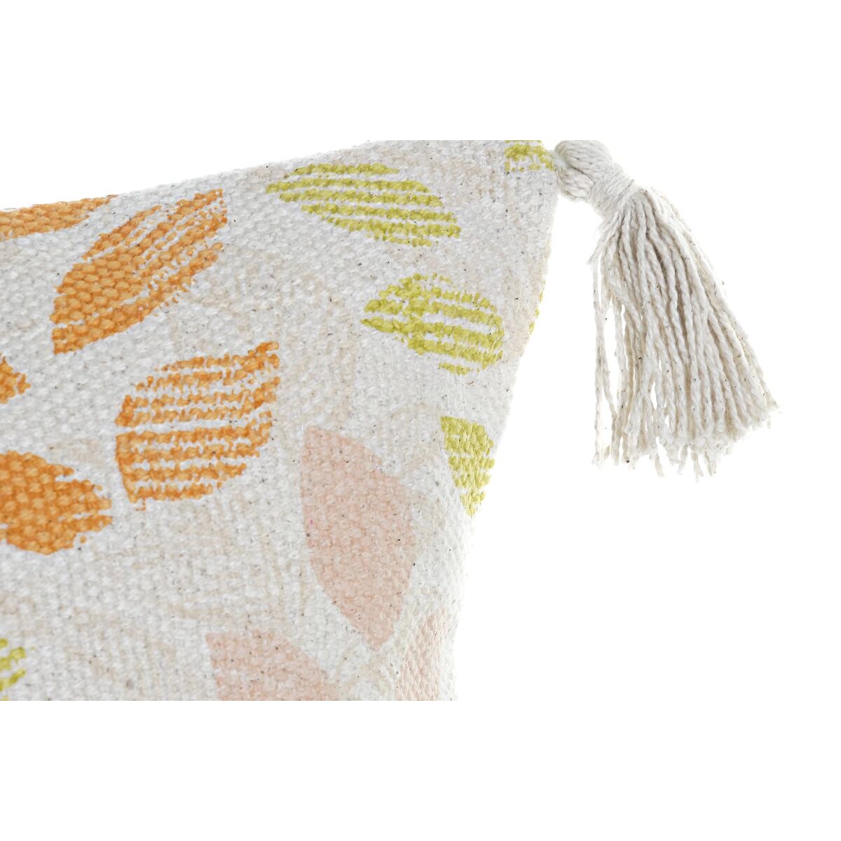 Cuscino DKD Home Decor Beige Poliestere Cotone Multicolore Foglia della pianta (45 x 10 x 45 cm)