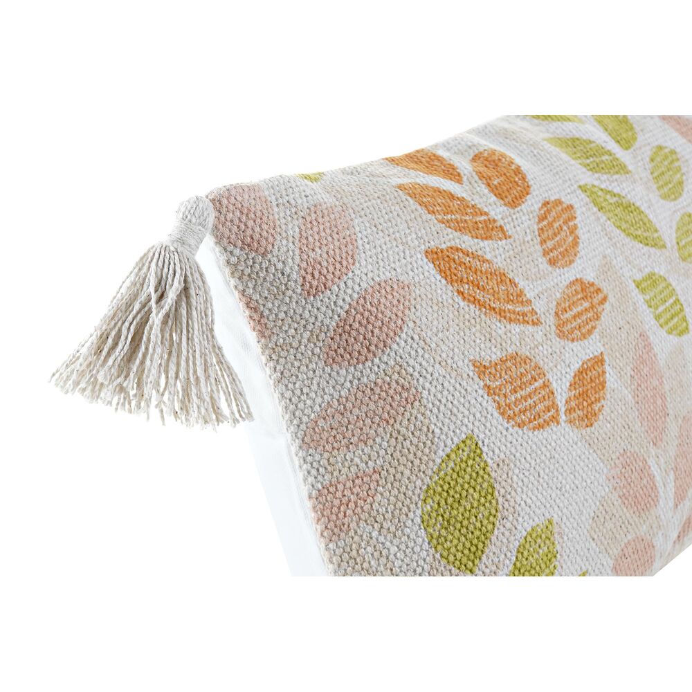 Cuscino DKD Home Decor Beige Poliestere Cotone Multicolore Shabby Chic Foglia della pianta (60 x 10 x 30 cm)