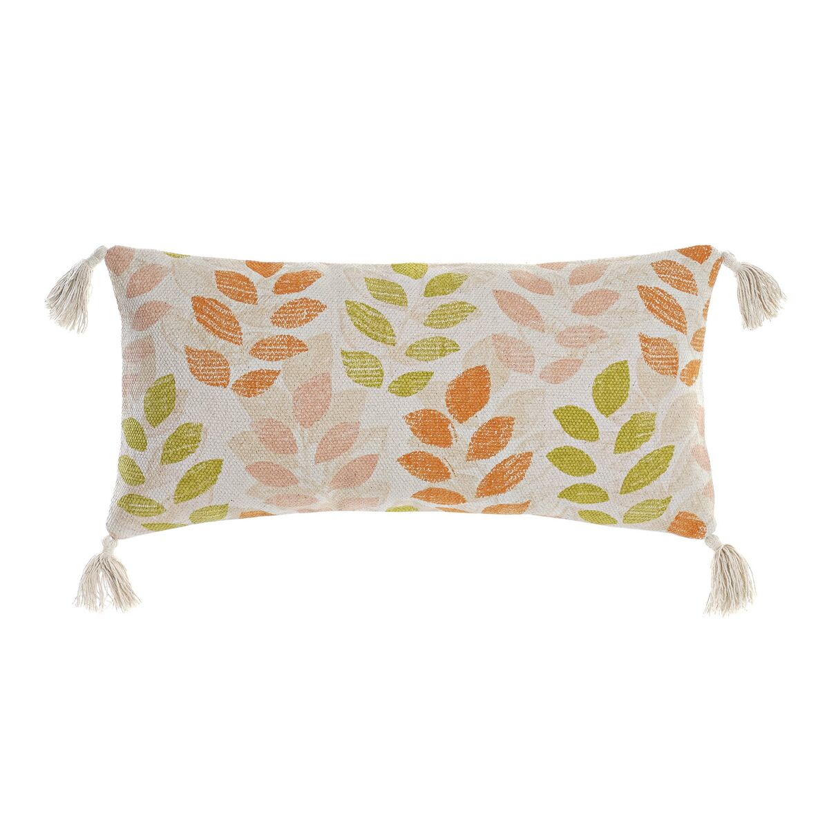 Cuscino DKD Home Decor Beige Poliestere Cotone Multicolore Shabby Chic Foglia della pianta (60 x 10 x 30 cm)