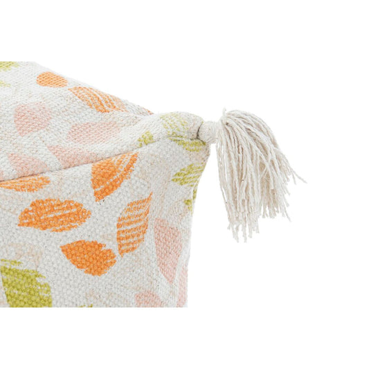 Cuscino da pavimento DKD Home Decor Beige Foglia della pianta Shabby Chic 40 x 40 x 40 cm