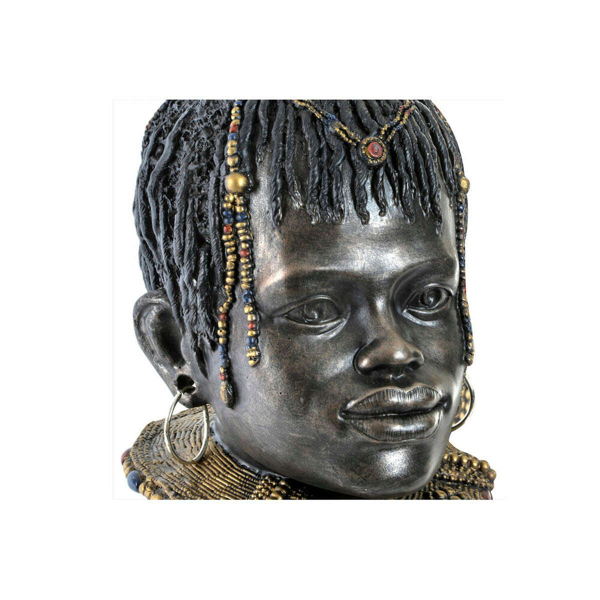 Statua Decorativa DKD Home Decor Africana 26 x 20 x 42 cm Nero Beige Coloniale (2 Unità)