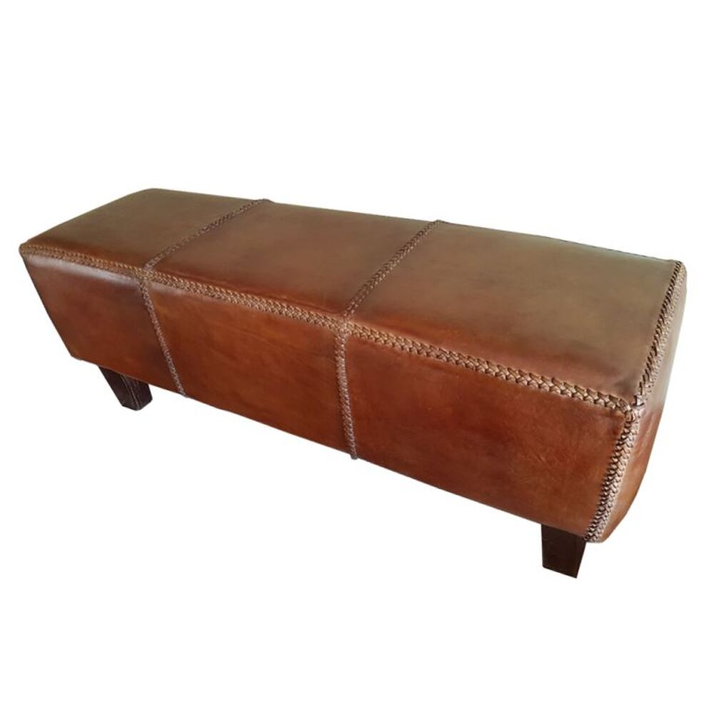 Panca DKD Home Decor Marrone Alluminio Teca 120 x 46 x 41 cm 120 x 41 x 46 cm