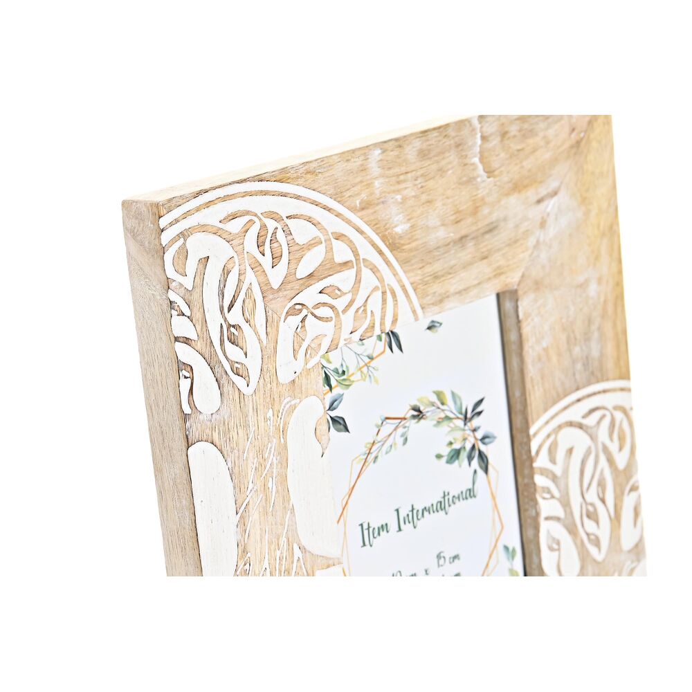 Cornice Portafoto DKD Home Decor Cristallo Albero Marrone Bianco Legno di mango Indiano (20 x 2 x 25,5 cm)