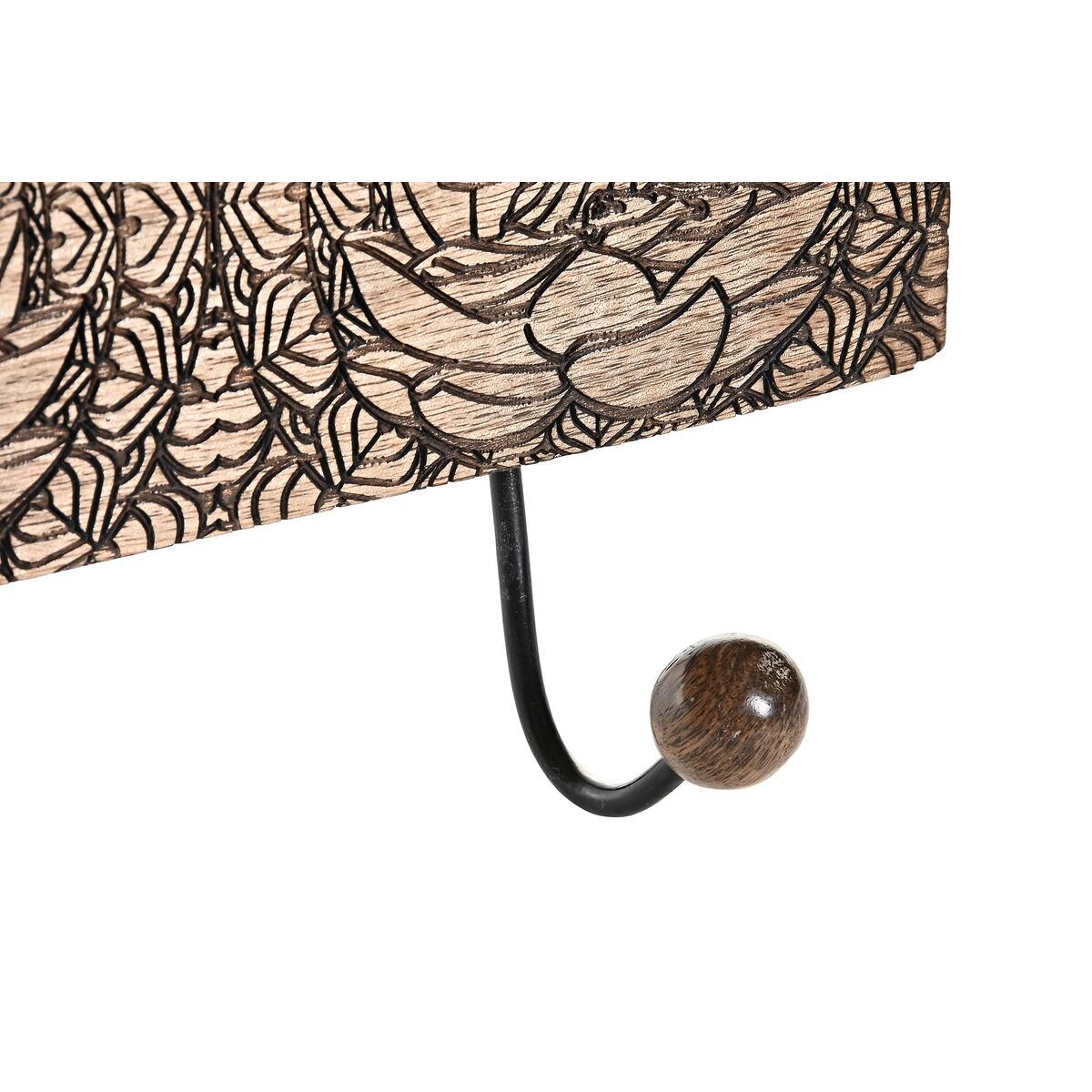 Appendiabiti da parete DKD Home Decor Metallo Buddha Legno di mango Orientale (38 x 6 x 18 cm)