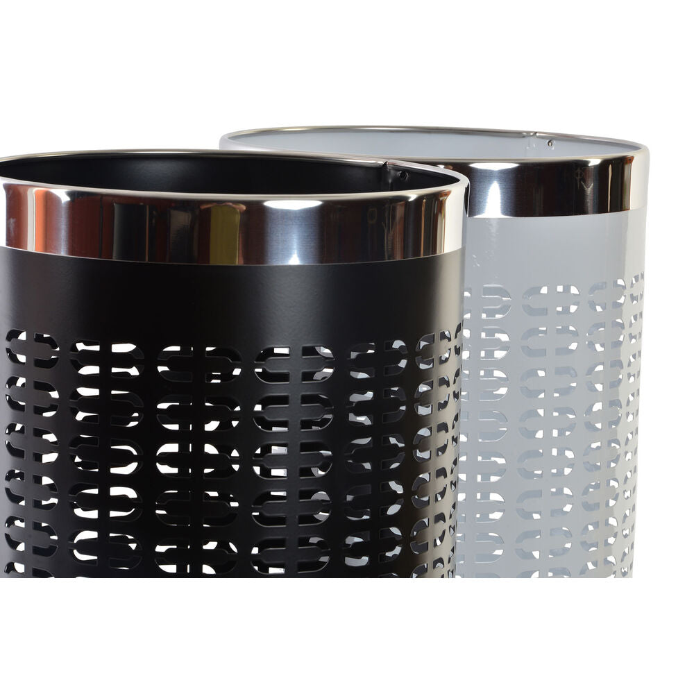 Portaombrelli DKD Home Decor 23 x 50 cm Grigio Nero Acciaio (2 Unità)