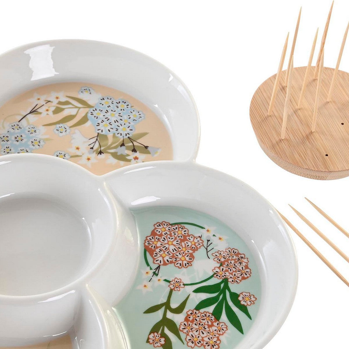 Vassoio per aperitivi DKD Home Decor Verde Bambù Gres (22 x 22 x 3 cm)