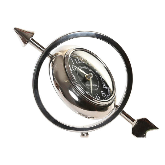 Orologio da Tavolo DKD Home Decor 23 x 8 x 30 cm Argentato Alluminio