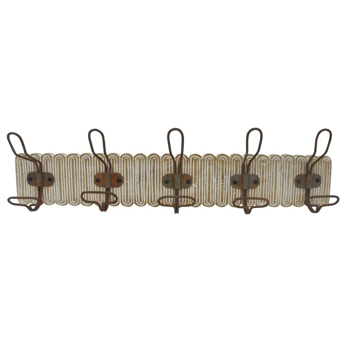 Appendiabiti da parete DKD Home Decor Coloniale Ferro Legno di mango (61 x 10 x 21 cm)