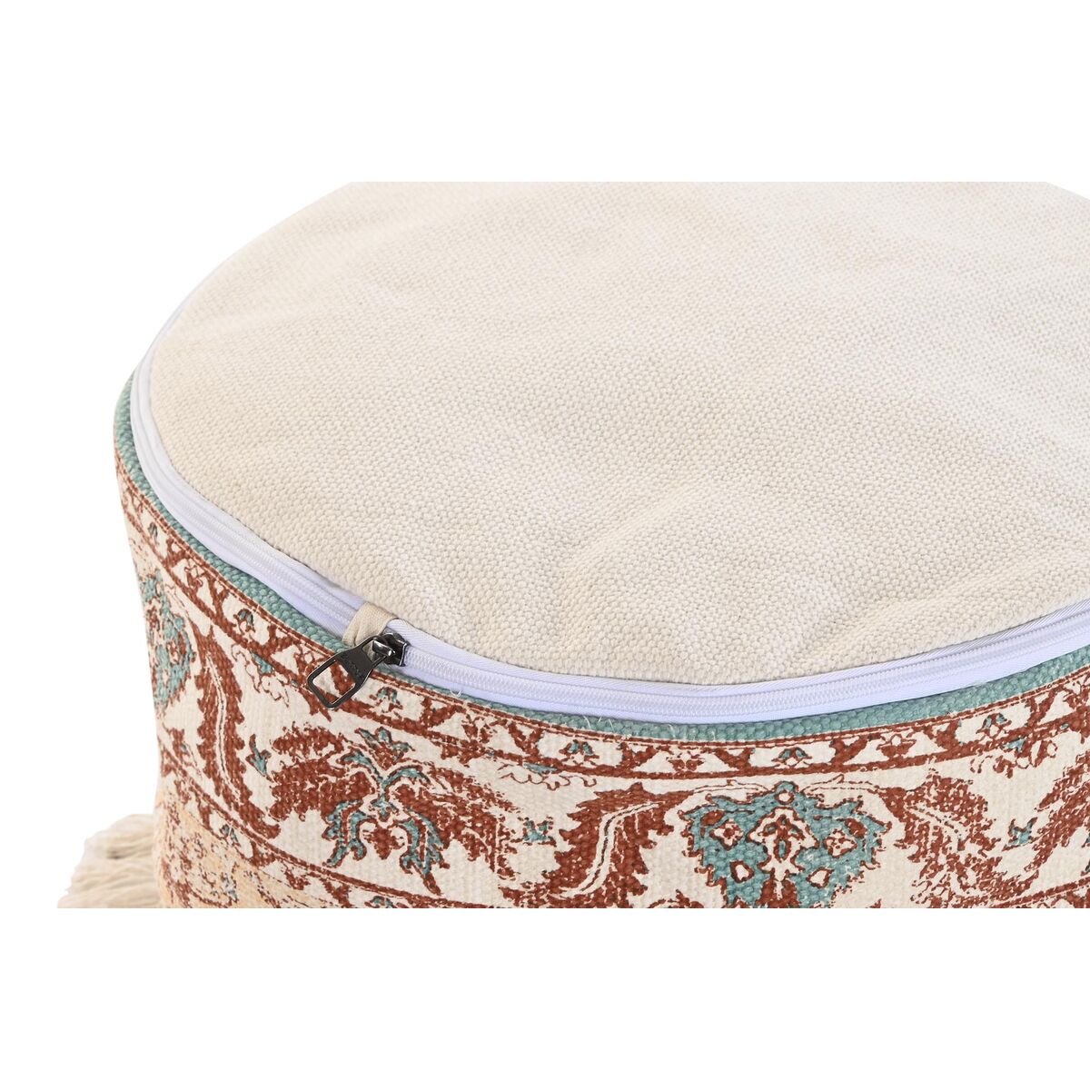 Cuscino DKD Home Decor Rotondo Da terreno Cotone Arabo Frange (45 x 45 x 35 cm)