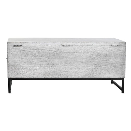 Baule DKD Home Decor Ceramica Grigio Bianco Legno di mango (116 x 40 x 50 cm)